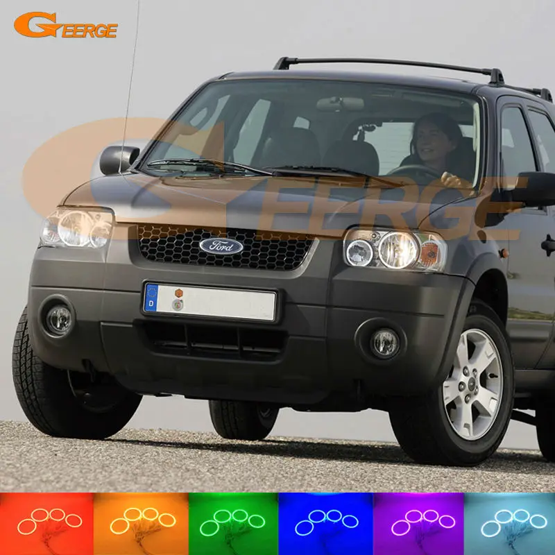 For Ford Maverick 2005 2006 2007 Excellent led Angel Eyes kit Multi-Color Ultra bright RGB LED Angel Eyes Halo Rings for lexus lx470 2003 2004 2005 2006 2007 excellent multi color ultra bright rgb led angel eyes kit halo rings
