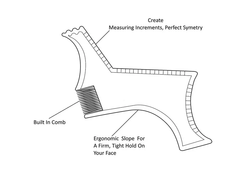 Двухсторонний шаблон для укладки бороды, ABS гребень для бороды, мужские инструменты для бритья для волос, шаблон для стрижки бороды, инструмент для красоты лица