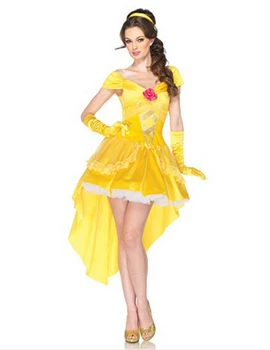 

free shipping New 2016 Fantasia Women Halloween Cosplay costume Southern Beauty And The Beast Adult Princess Belle Costume M-XL