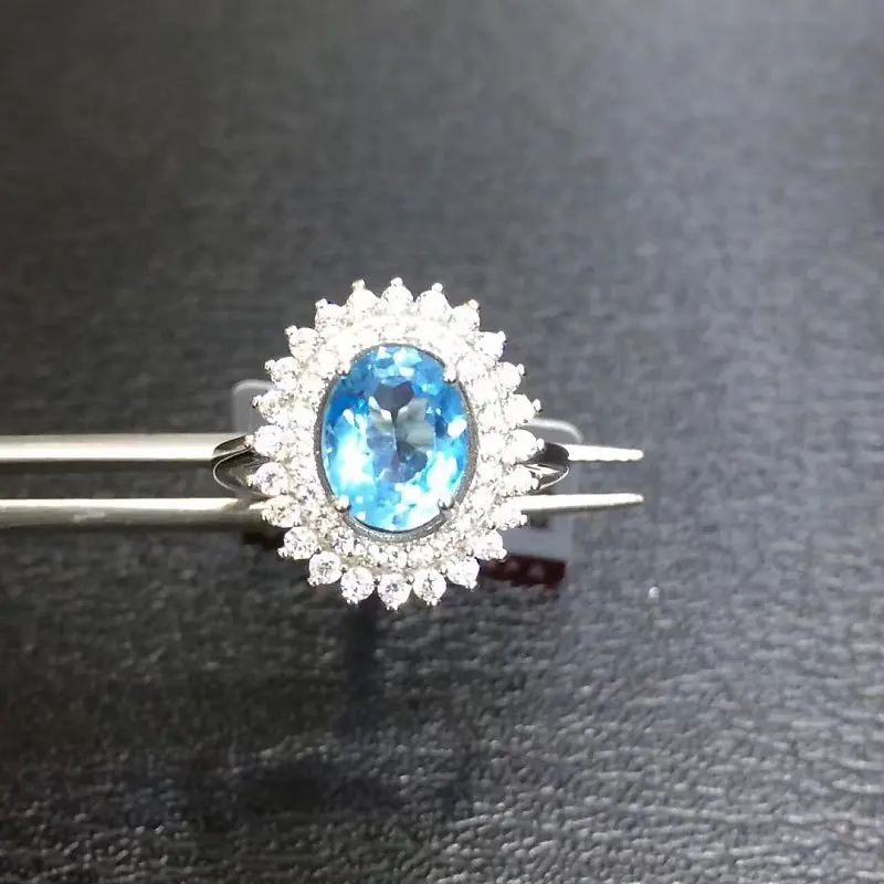 Qi Xuan_Blue Stone модные ювелирные изделия Rings_Finger Rings_S925 Твердые серебряные модные синие кольца производитель прямые продажи