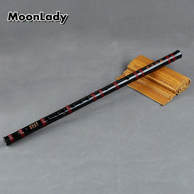 black Bamboo  Flute with Red Line Musical Instruments Traditional Handmade Chinese Woodwind Instrument Easy to Learn Dizi flute