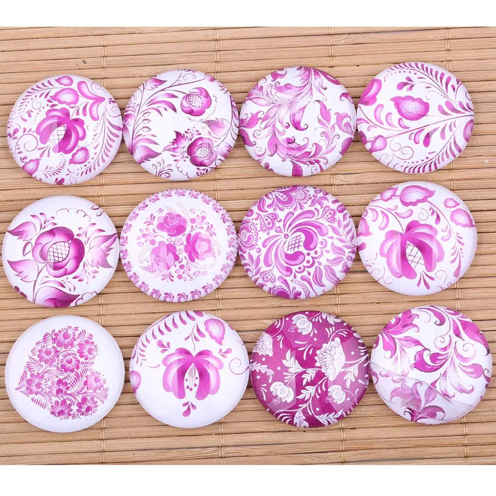 

shukaki Mix purple flower photo round glass cabochon 10mm 12mm 14mm 16mm 18mm 20mm 25mm 30mm diy handmade jewelry findings