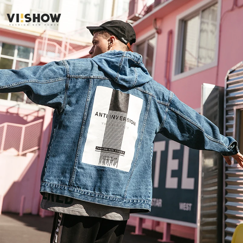 

VIISHOW Denim Jacket Men Sportswear Outdoors Casual Fashion Jeans Jackets Cowboy Mens Jacket And Coat Plus Size 3XL JC1024181