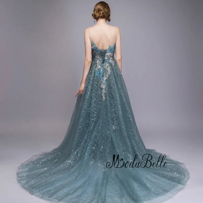 Modabelle, сексуальное вечернее платье, женское платье, Vestido Longo De Festa, вышивка, блестки, тюль, большие размеры, Вечерние Нарядные платья для вечеринок