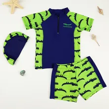 Funfeliz/Одежда для купания для маленьких мальчиков детские плавки с шапочкой для плавания, милый купальный костюм для маленьких мальчиков из 3 предметов с рисунком детская одежда для купания