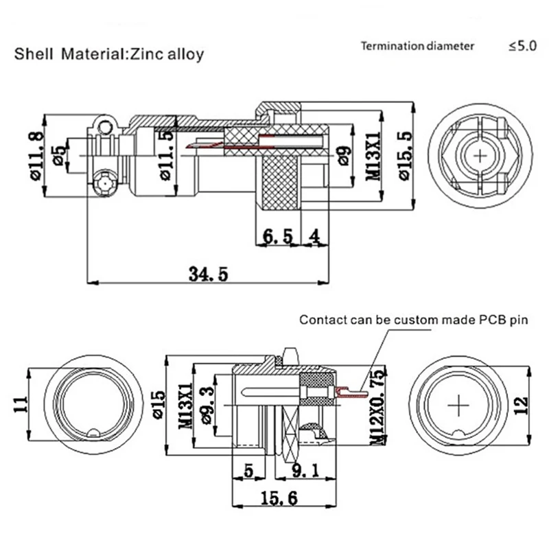 1 комплект 7/1" GX12 2 3 4 5 6 7 Pin Мужской Женский 12 мм M12 проволочная панель круговой авиационный разъем DF12 M12