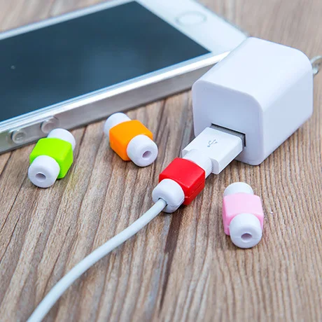 

50pcs/lot USB Data Cable Earphone Protector Colorful Earphones Cover For Apple iPhone 4 5 5s 6 6s Plus For Samsung HTC