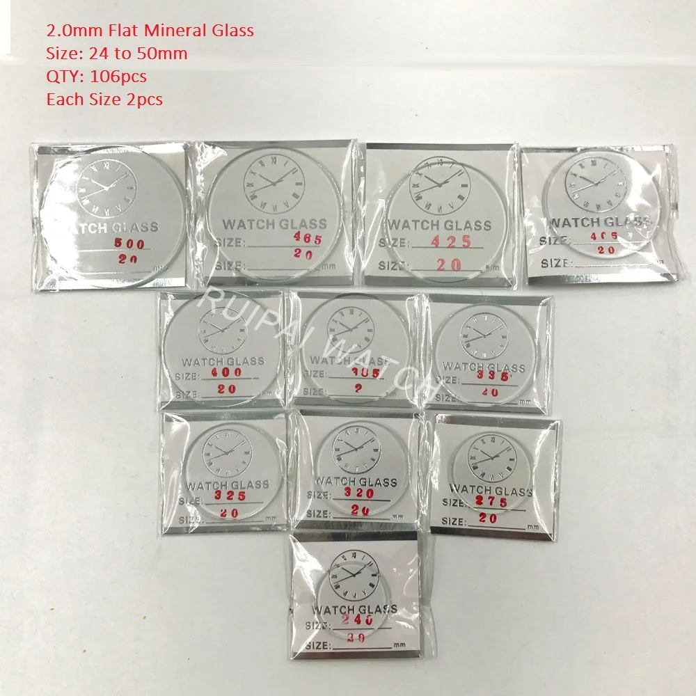 1 mm Leicht Gewölbt Uhren ersatz glas gehärtetes klar mineral 24 bis 41.5 mm 