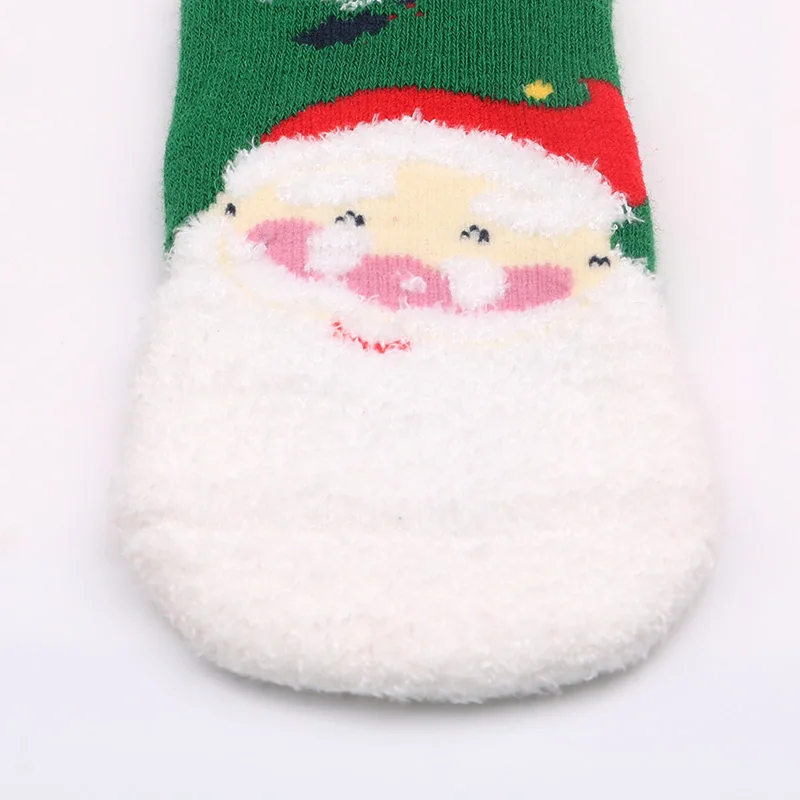 Новые осенне-зимние махровые носки на год Рождественские детские носки с изображением снежного лося и Санта-Клауса Детские хлопковые носки со снеговиком