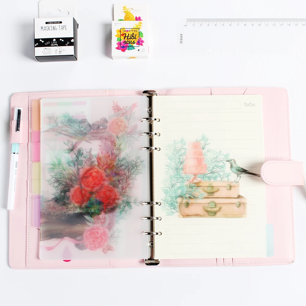 

Cute creative 6 holes PVC rabbit serie index paper for spiral notebooks,candy dividers set notebook accessories stationery A5 A6