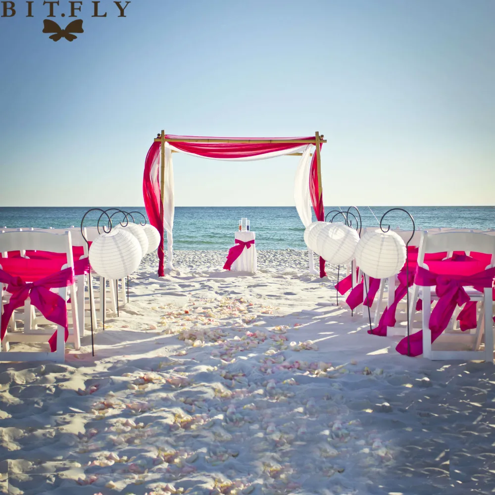 1set romantic beach theme wedding decoration organza chair sash