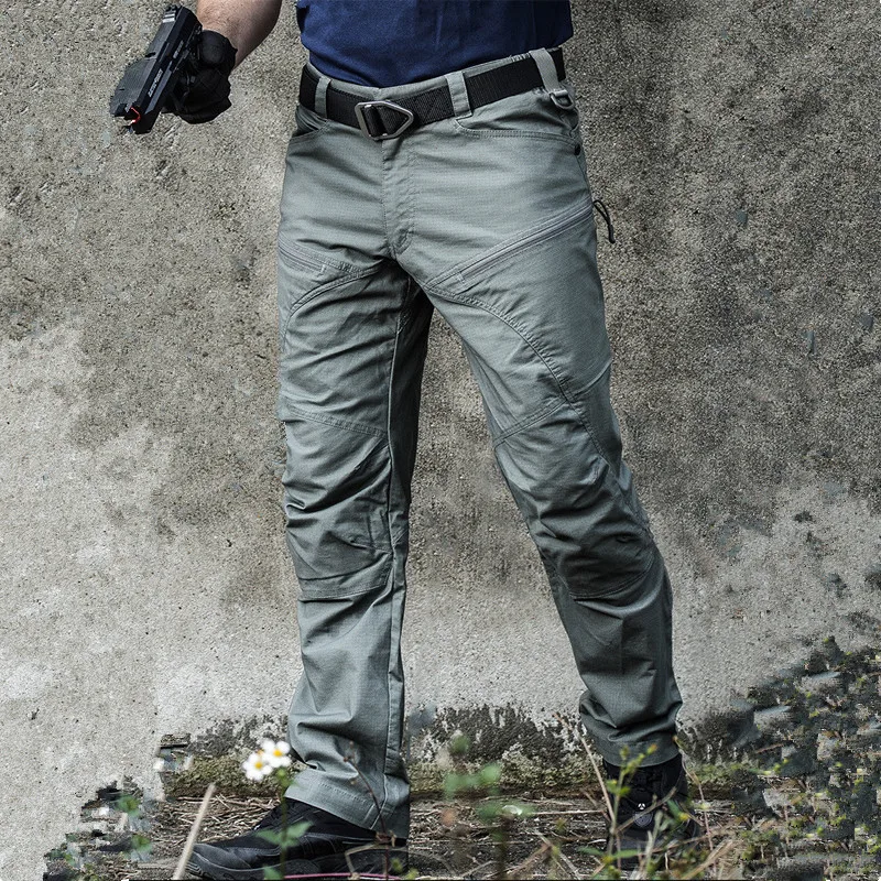 Военные тактические брюки карго для мужчин спецназ армейские боевые брюки SWAT водонепроницаемые большие мульти карманы хлопок длинные брюки S-2XL