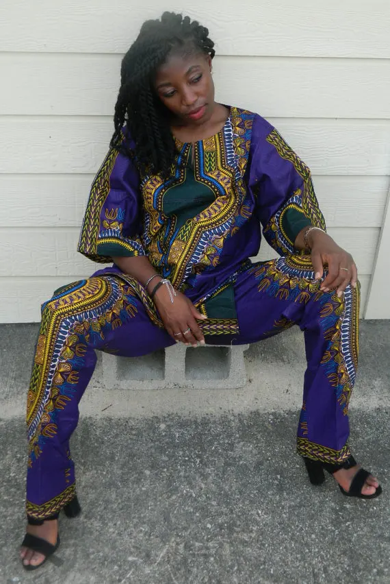 2019 новый летний модный костюм с длинными рукавами в африканском стиле из полиэстера и штанов