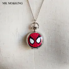 Часы с рисунком Человека-паука, красные модные карманные часы для мальчиков и девочек, кварцевые часы, спортивные часы, аналоговые карманные милые часы, ювелирные изделия