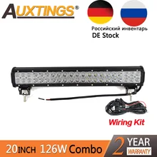 Auxtings 20 polegadas 126 W 4×4 Combo Feixe Offroad luz Do Carro 6000 K Fileiras duplas LEVOU Barra de Luz Para 4×4 Offroad Carro Barcos luz