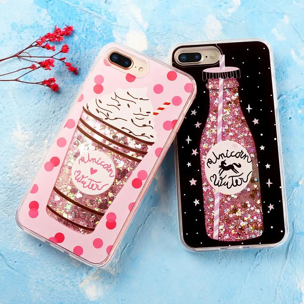 Drink Bottle Quicksand Case for iPhone 7 8 Plus Dynamic ...