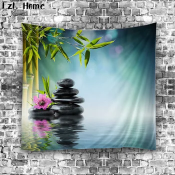 

LzL Home finished lotus orchid sunflower tree tapestry pastoral style wall hanging polyester rectangle gobelin wall cloth carpet