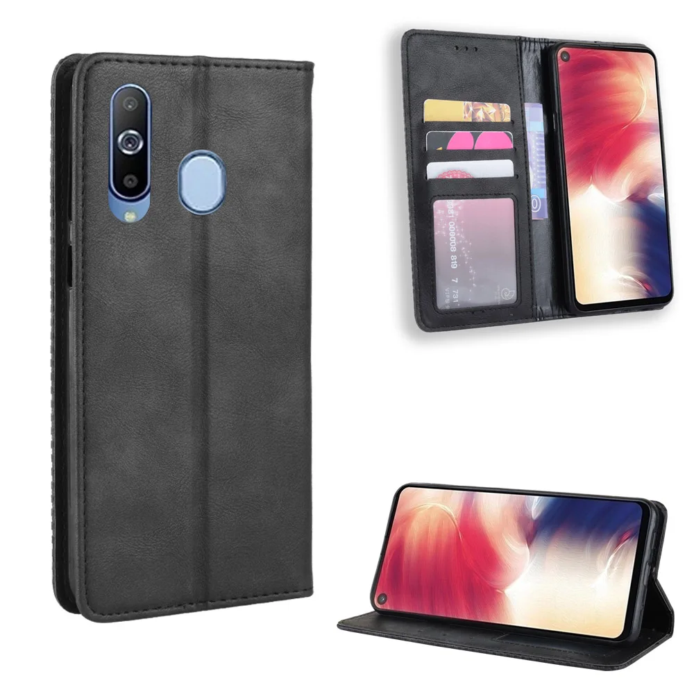 For Samsung Galaxy A60 Case Wallet Flip Style Vintage Leather Phone Cover For Samsung Galaxy A60 SM-A606F/DS with Photo frame