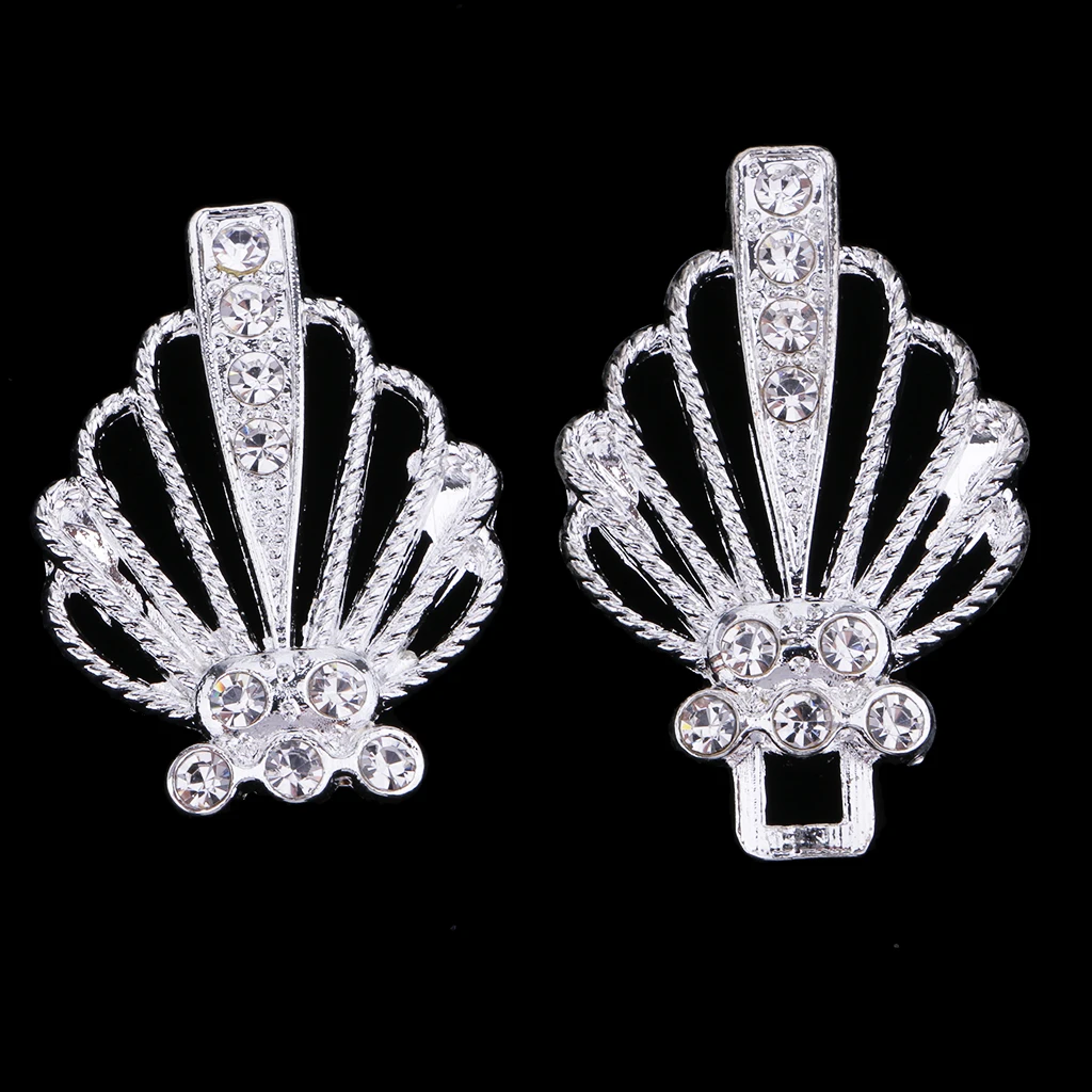 1 Pair Crystal Metal Hook & Eyes Clasp Wedding Dress Garment Coat Sewing Decor