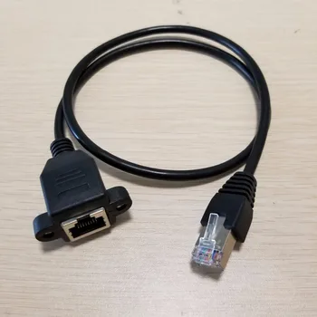 

Rj45 Male to Female Screw Panel Mount Ethernet LAN Network Extension Cable with screws 60cm