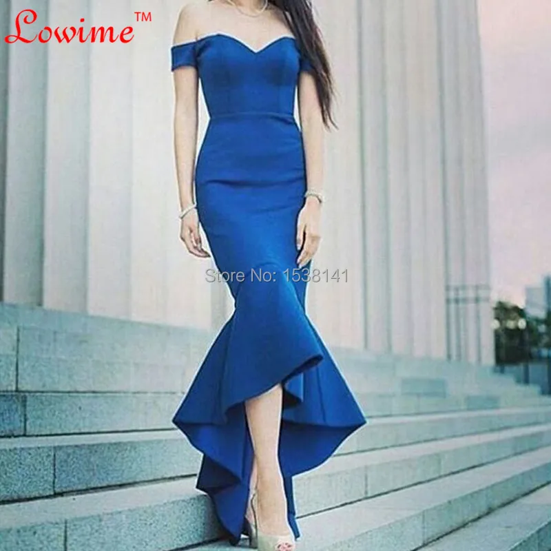 Simple off the shoulder High Low font b Prom b font font b Dresses b font