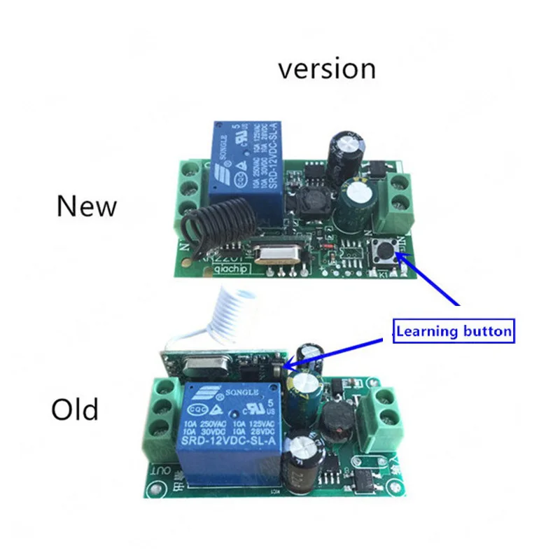433MHz Universal Wireless Remote Control Switch AC 110V 220V 1 Channel Relay Receiver and 4 Pieces 4 Button RF Remote Control 433MHz Universal Wireless Remote Control Switch AC 110V 220V 1 Channel Relay Receiver and 4 Pieces 4 Button RF Remote Control
