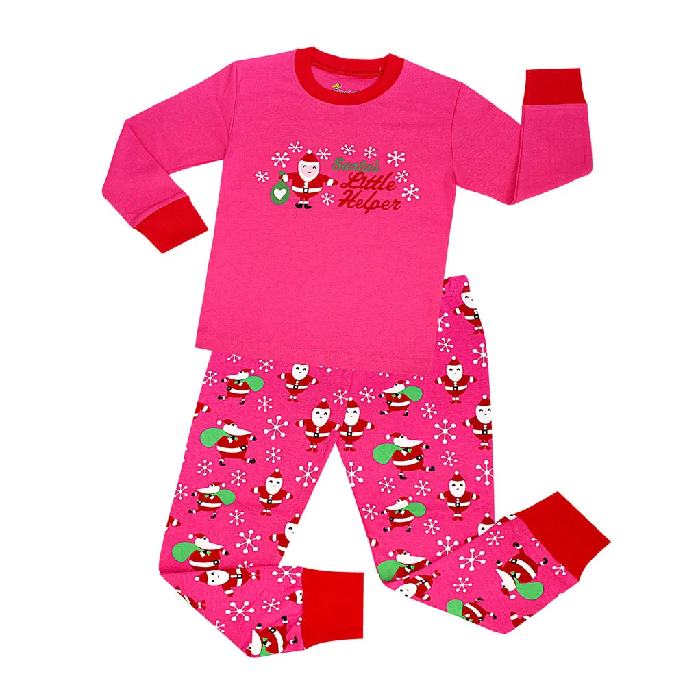 Новые рождественские пижамы для мальчиков, пижамы с принтом «маленький помощник Санты», Детские хлопковые рождественские пижамы с длинными рукавами из 2 предметов для мальчиков - Цвет: NO53