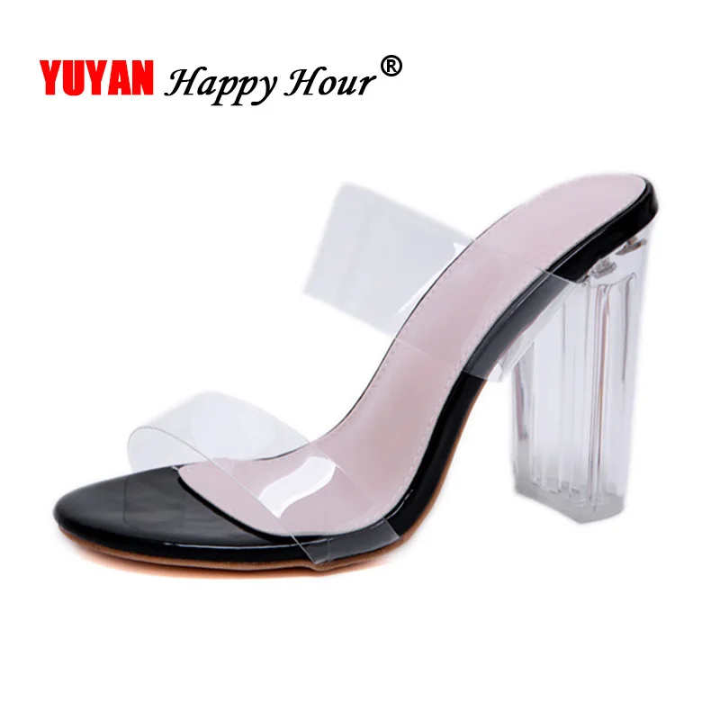 

Women Square Heels Sandals 2019 Summer High Heels Fashion Woman Party Shoes Sexy Ladies Super High Heel 11cm A1249