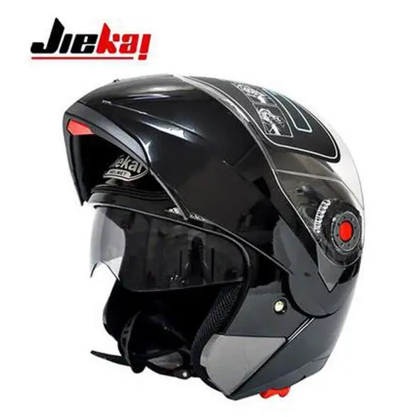 Лучшие продажи безопасный флип-ап мотоциклетный шлем с внутренним солнцезащитным козырьком любой доступный двойной объектив мотоциклетный шлем - Цвет: Черный