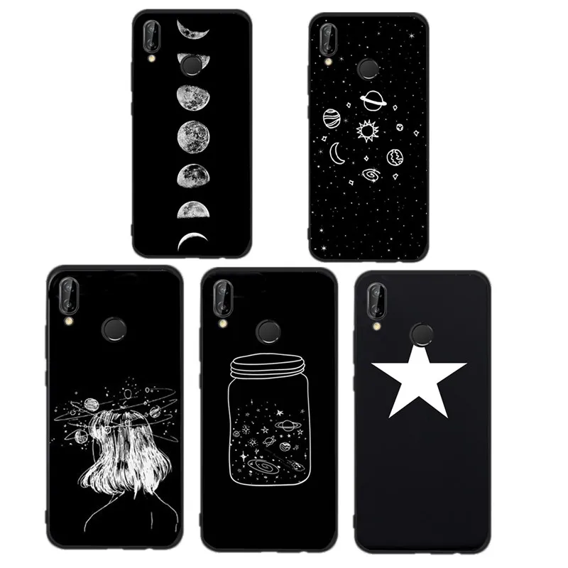 Чехол SICOOTE для huawei p9 lite черный тонкий чехол Moon jet P20 P8 2017 P10 Lite P9 mini P Smart Fundas |