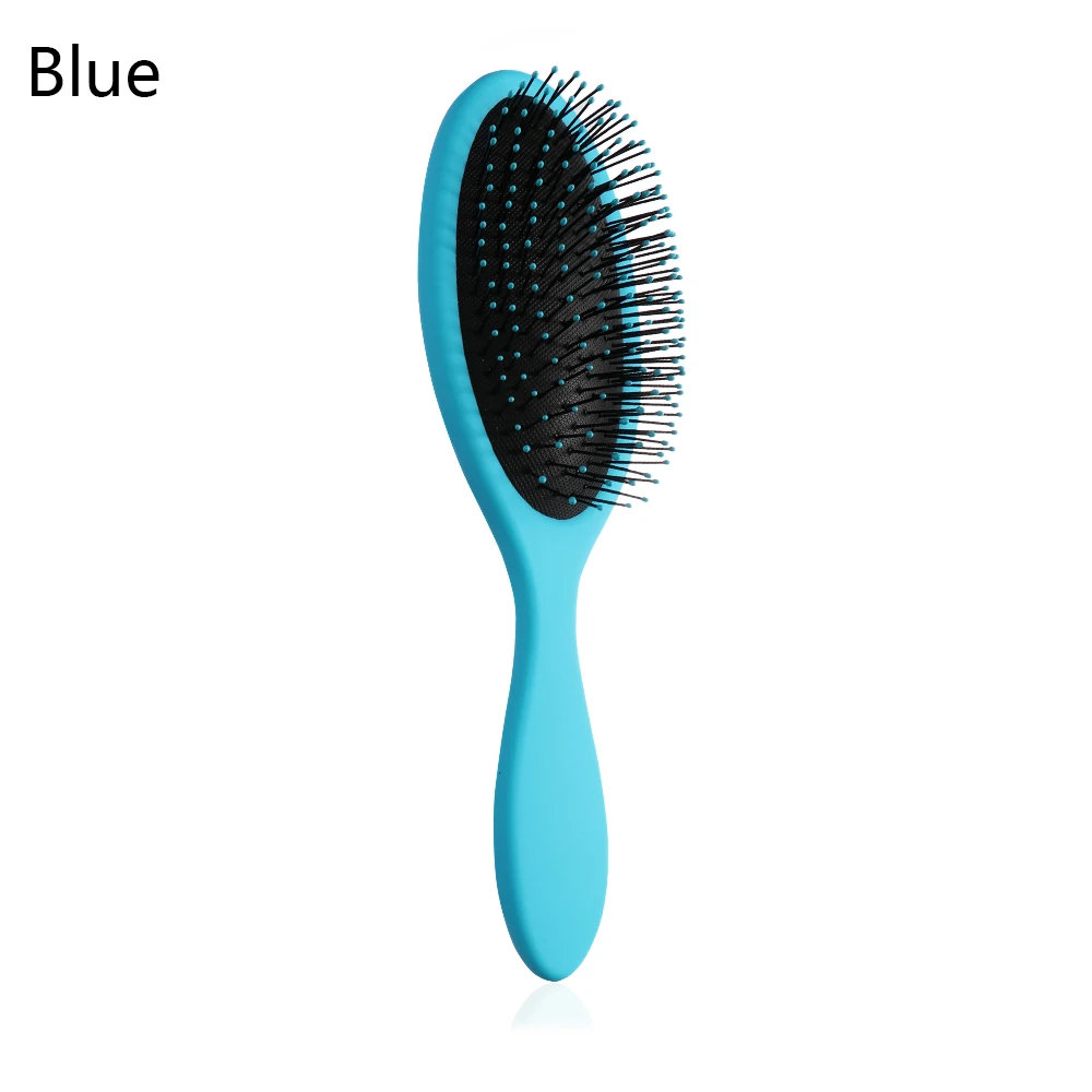 1Pcs Pro Salon Detangling Hair Brush Kids Women men Hair Brush Tangle Wet& Dry Bristles handle Hair Tangle Detangling Comb - Цвет: Синий