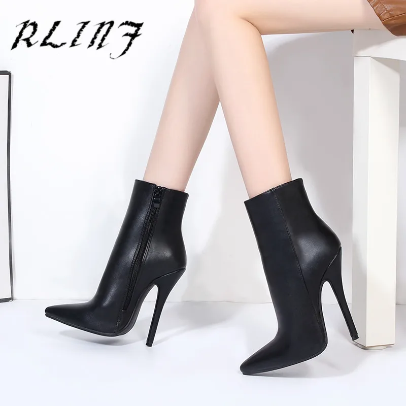 

RLINF Sexy Super High Heels 13CM Fine with Pointed Stretch Over Knee Boots High Heel Boots