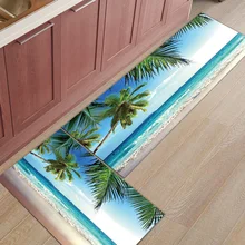 Пляжные коврики с кокосовым деревом и волнистым небом для входа, аксессуары для ванной комнаты, набор грязи, грязи, Траппер, скребок для обуви