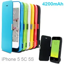 4200mAh External power bank pack Portable Mobile back Charger Backup Battery Case For iphone 5 5C 5s se with USB cable