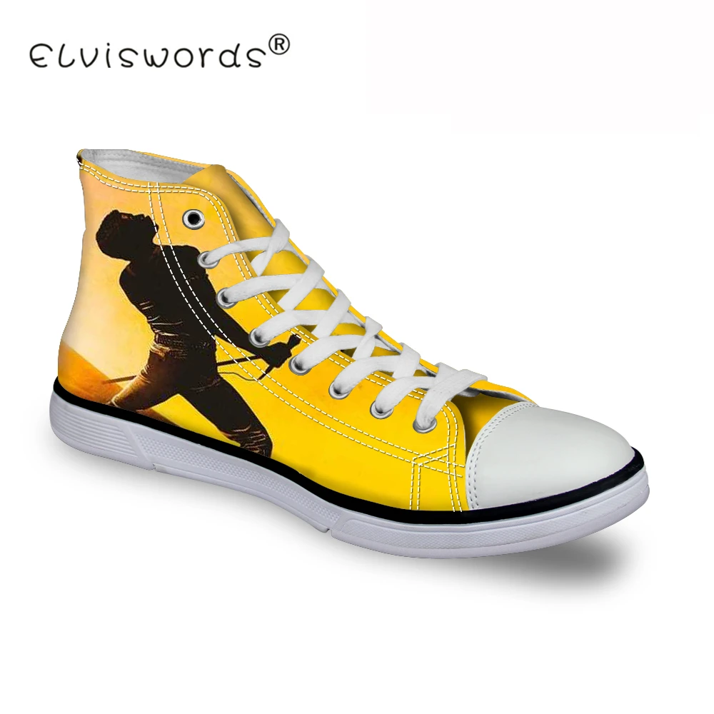 ELVISWORDS Queen Band Bohemian Rhapsody Mens High-top Vulcanized Shoes Casual Cool Canvas Shoes for Teenager Boy Flats Shoes ELVISWORDS Queen Band Bohemian Rhapsody Mens High-top Vulcanized Shoes Casual Cool Canvas Shoes for Teenager Boy Flats Shoes