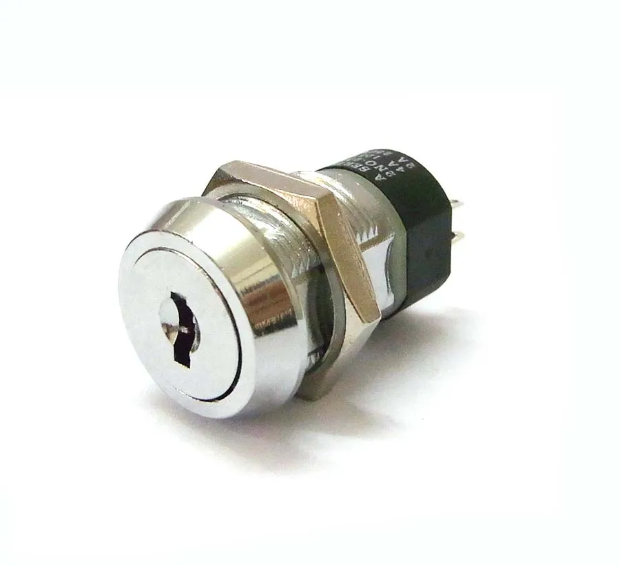 

2801 Flat Key Switch Lock with 4 terminals Lift Key Switch electrical key switch elevator power switch lock 2 key pull 1 pc