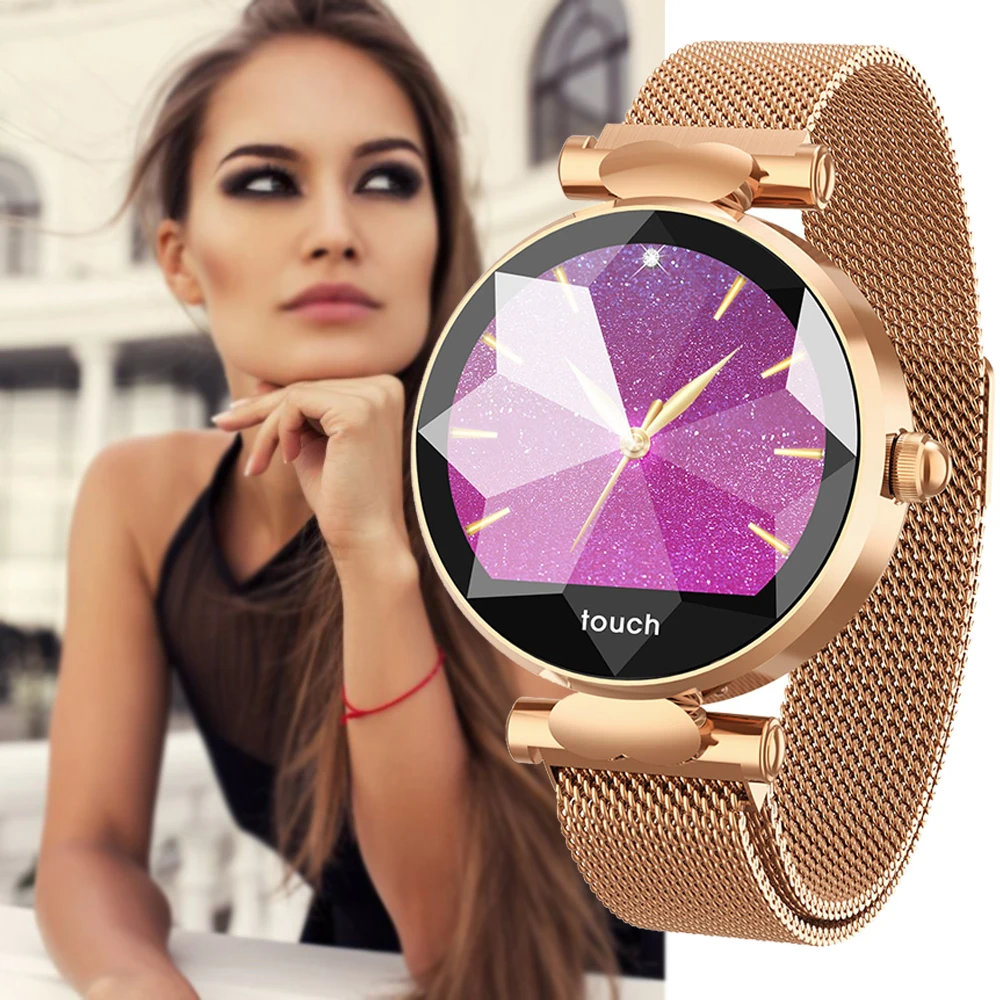 Women luxury Smart Watch Bluetooth Fashion Lady Smart Bracelet Heart Rate Monitor Fitness Tracker Female Smart Wrist Watch 2019