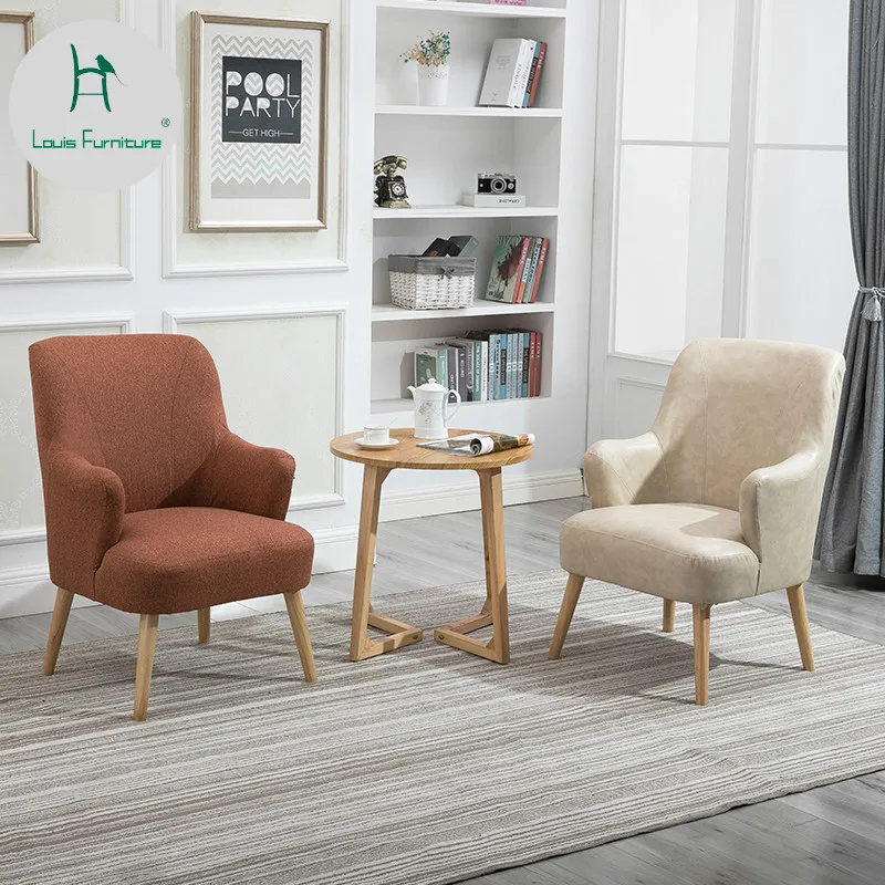 Louis Fashion Living Room Chairs Nordic Minimalist Single