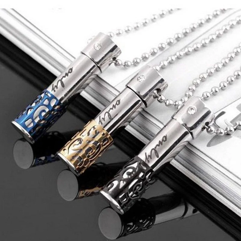

1 pcs Fashion jewelry Stainless Steel Pill Ash Holder Perfume Box Memorial Cremation Urn Pendant Necklace