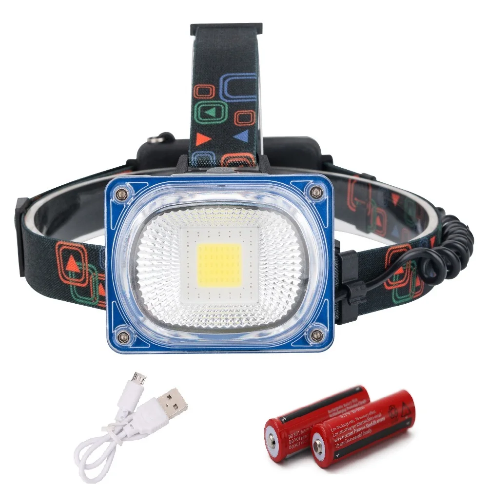 LED Wide Angle Headlamp 3 Modes USB Rechargeable Headlight Camping Head