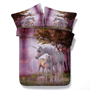 

Horse Bedding set 3D design Queen size bed sheet duvet cover bedspread linen bedclothes bedset California King full twin 4PCS