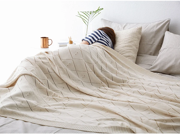 Скандинавское Хлопковое одеяло для гостиной, летнее одеяло для детей, трикотажное одеяло, покрывало для кровати, домашний текстиль