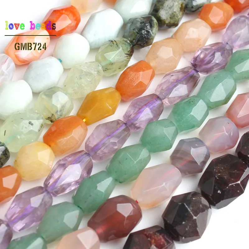 

8*12mm faceted irregular natural genuine Garnet Amethys Agates beads for jewelry making 15inches diy bracelet