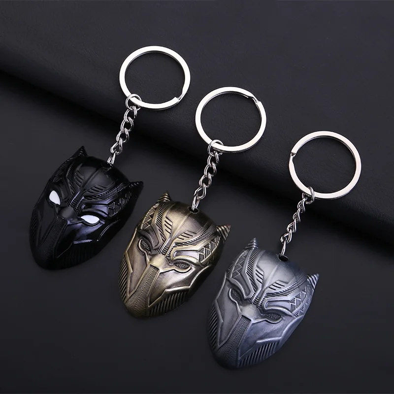 

Marvel Avengers Black Panther Keychain for Men Metal Model Keyring Pendant Action Figure Cosplay Toys