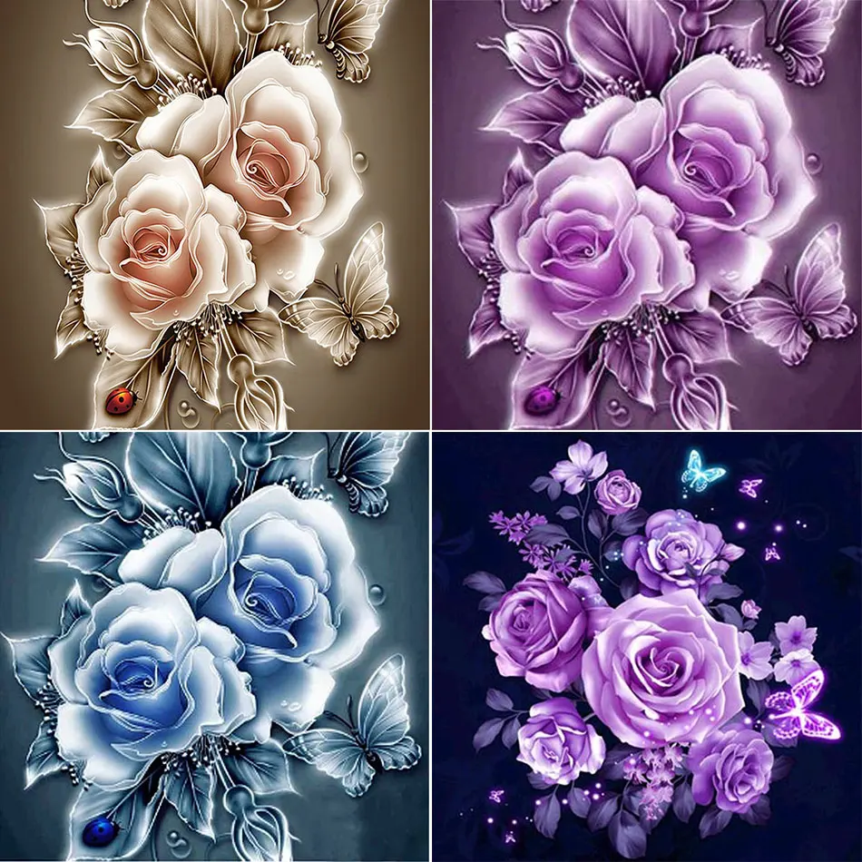 

SaShiKo Full drill Flowers 5D DIY Diamond painting Diamond embroidery Cross stitch Round Diamond Home Decoration Gift