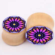 india flower ear piercing jewelry earrings expansion PLUG gauges tunnels alargador de orelha dilataciones oreja septum rings 2pc