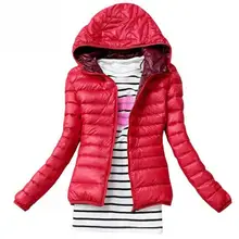 Зимняя куртка, Женская хлопковая пуховая парка с капюшоном, Женское пальто, повседневное облегающее пуховое пальто и парки, однотонная Базовая Женская куртка, пальто с длинным рукавом