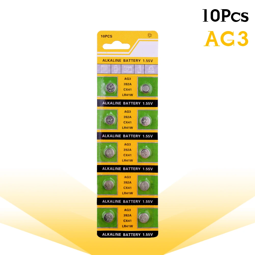 YCDC 10 шт. AG4 батареи 1,5 V AG0 AG1 AG2 AG3 AG4 AG5 SR521SW LR621 SR626 SR754 361 CX69 щелочной аккумулятор Кнопка Батарея для часов - Цвет: AG3 SR41SW L736 392