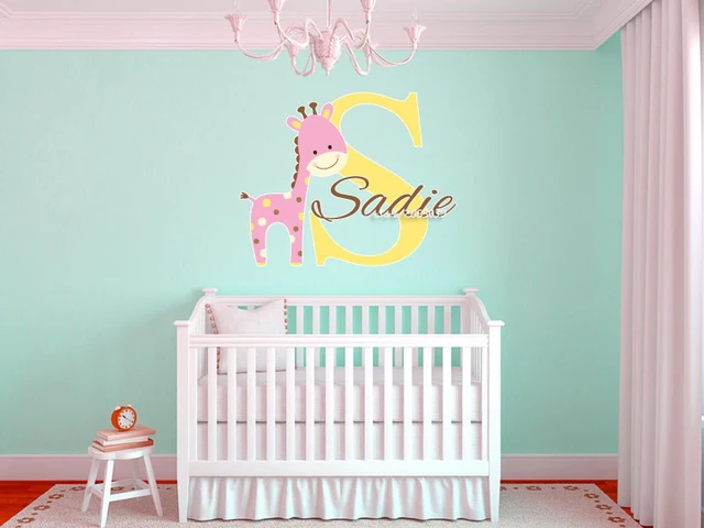Baby Giraffe Custom Name Wall Stickers Decal For S And Boys Baby Giraffe Custom Name Wall Stickers Decal For S And Boys Room Decoration Removable Wallpaper