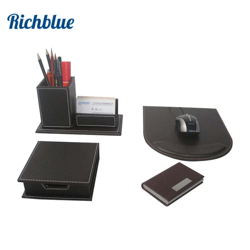 

4pcs/set Business Stationery Organizer Set Pen Holder Box Memo Card Case Gaming Mouse pad T49